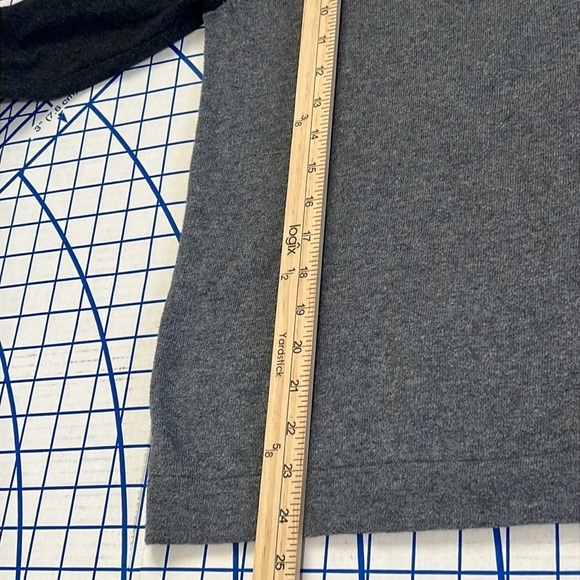 MERONA CASHMERE BLEND SWEATER SZ MED BASEBALL TEE STYLING LT/DK GRAY SOFT!!! - Picture 6 of 7